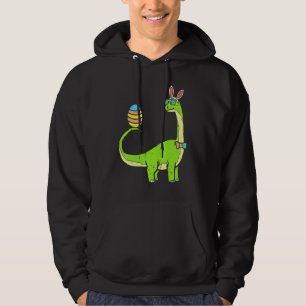 Brontosaurus Bunny Ears Egg Easter Day Dinosaur Di Hoodie