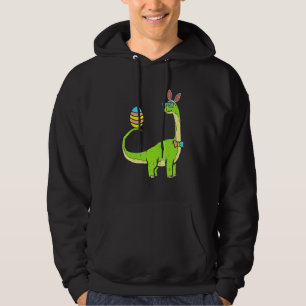 Brontosaurus Bunny Ears Egg Easter Day Dinosaur Di Hoodie