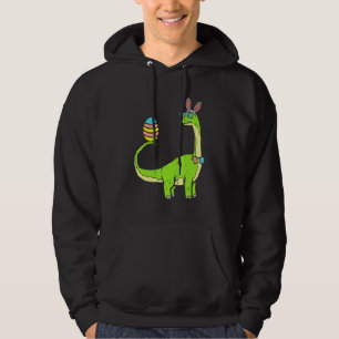 Brontosaurus Bunny Ears Egg Easter Day Dinosaur Di Hoodie