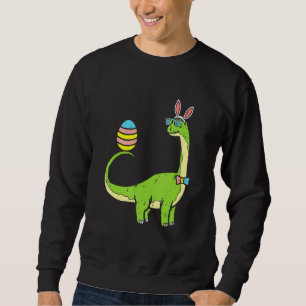 Brontosaurus Bunny Ears Egg Easter Day Dinosaur Di Sweatshirt