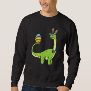 Brontosaurus Bunny Ears Egg Easter Day Dinosaur Di Sweatshirt