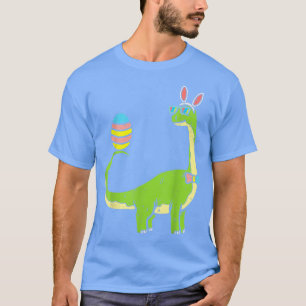 Brontosaurus Bunny Ears Egg Easter Day Dinosaur Di T-Shirt