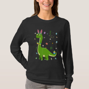 Brontosaurus Bunny Ears Egg Easter Day Dinosaur Di T-Shirt