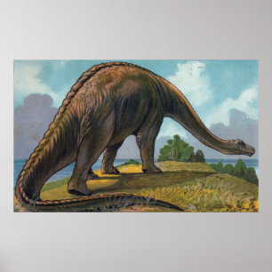 Brontosaurus Dinosaur Antique Print