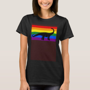 Brontosaurus Dinosaur  Gay Pride Flag Aesthetic T-Shirt