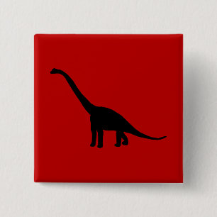 Brontosaurus Dinosaur Shadow Prehistoric Animals 15 Cm Square Badge