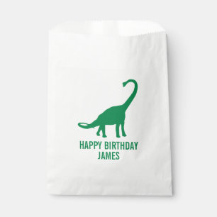Brontosaurus Dinosaur Silhouette Birthday Goodie Favour Bags