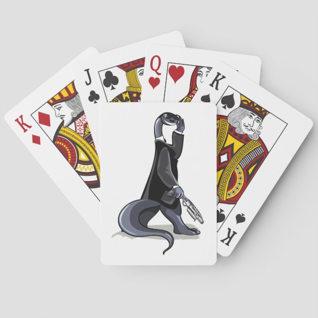 Brontosaurus Dressed As A Movie Character. Playing Cards (Back)