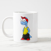 Brontosaurus Dressed In Hip Hop Clothing.