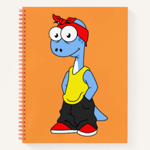 Brontosaurus Dressed In Hip Hop Clothing. Notebook