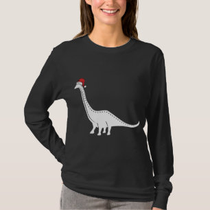 Brontosaurus in Santa Hat Christmas Pajama T-Shirt