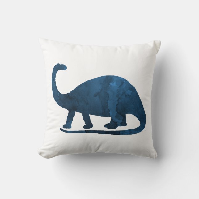 Brontosaurus - Navy Blue - Dinosaur Cushion (Front)