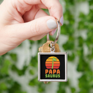 Brontosaurus Papasaurus Dinosaur Father's Day Key Ring