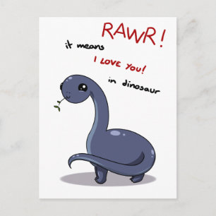 brontosaurus rawr means I love you Postcard