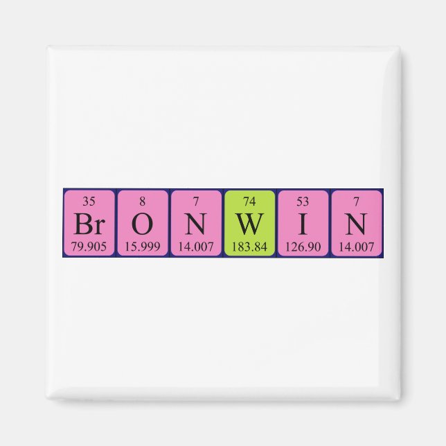 Bronwin periodic table name magnet (Front)