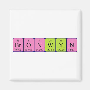 Bronwyn periodic table name magnet