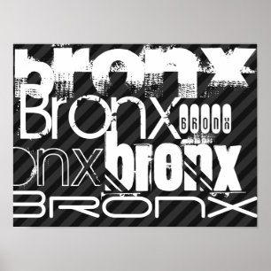 Bronx; Black & Dark Grey Stripes Poster