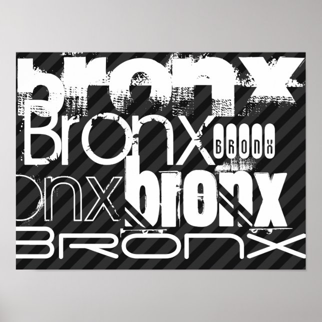 Bronx; Black & Dark Grey Stripes Poster (Front)