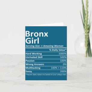 Bronx Girl Ny New York Funny City Home Roots Usa G Card