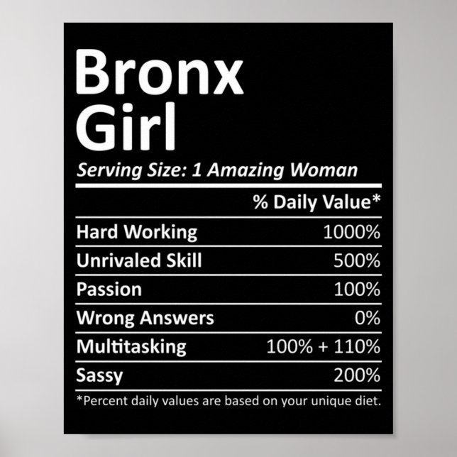 Bronx Girl Ny New York Funny City Home Roots Usa G Poster (Front)