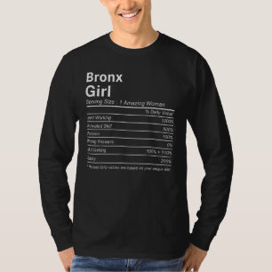 BRONX GIRL NY NEW YORK Nutrition Facts  City Home  T-Shirt