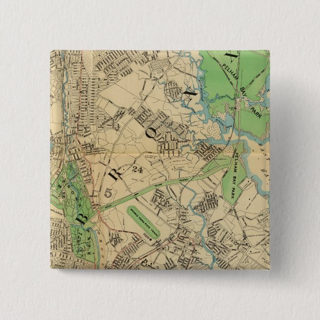 Bronx, New York 15 Cm Square Badge (Front)