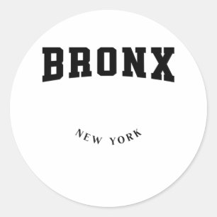 Bronx New York Black Classic Round Sticker