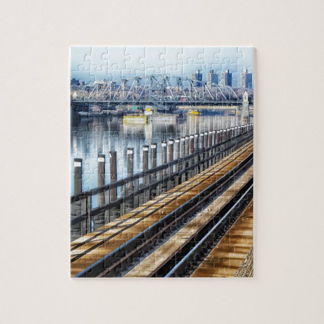 bronx new york city buildings river jigsaw puzzle (Vertical)