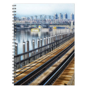 bronx new york city buildings river spiral notebook