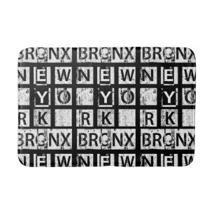 Bronx New York Grunge Typography Bath Mat