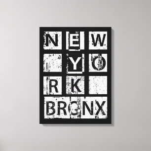 Bronx New York Grunge Typography Canvas Print