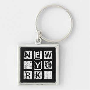 Bronx New York   Grunge Typography Key Ring