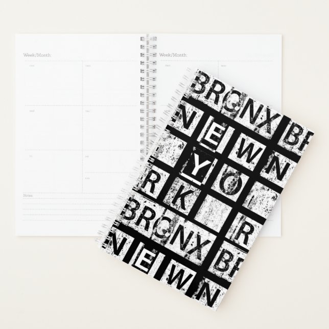 Bronx New York | Grunge Typography Planner (Display)