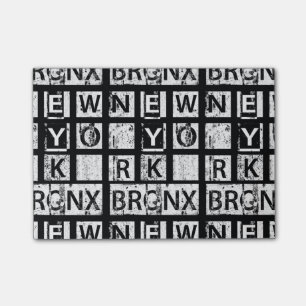 Bronx New York Grunge Typography Post-it Notes