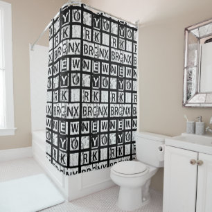 Bronx New York Grunge Typography Shower Curtain