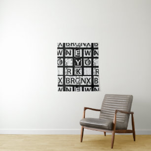 Bronx New York Grunge Typography Tapestry