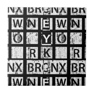 Bronx New York   Grunge Typography Tile