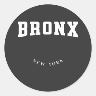 Bronx New York White Classic Round Sticker