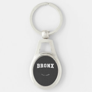 Bronx New York White Key Ring