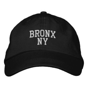 BRONX NY Simple White on Black Embroidered Hat