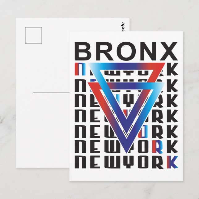 Bronx NYC: Geometric Grit & Urban Strength Postcard (Front/Back)