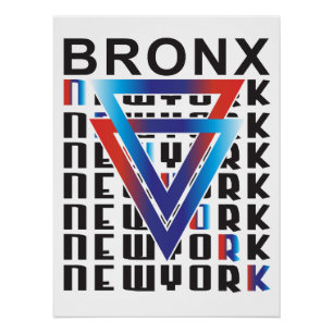 Bronx NYC: Geometric Grit & Urban Strength Poster