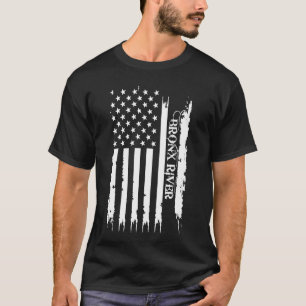 Bronx River United States Distressed w US Flag T-Shirt
