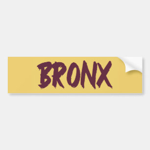 Bronx Text Base Design on Yellow Background  Bumpe Bumper Sticker