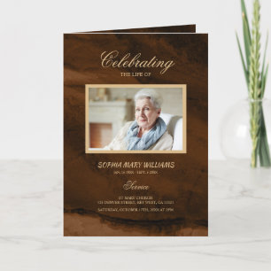 Bronz & Photo Calligraphy Memorial Program Card