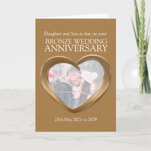 Bronze 8th wedding anniversary photo card
