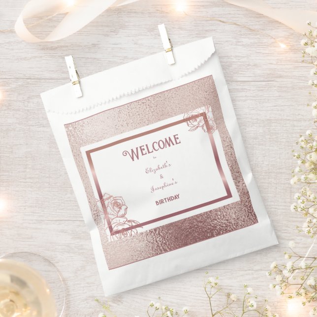  Bronze Adult Double Joint twin birthday   Favour Bags (Clipped)