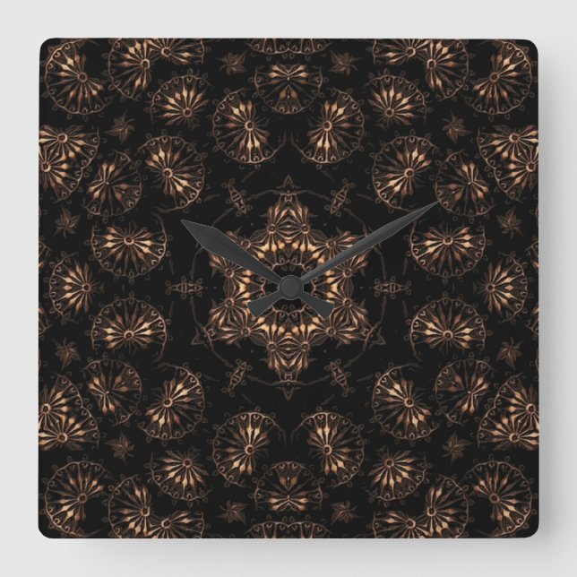 Bronze Age Mandala  Square Wall Clock (Front)