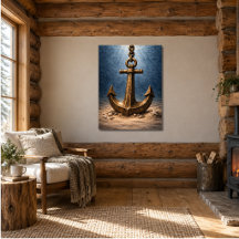Bronze Anchor Underwater Ocean
