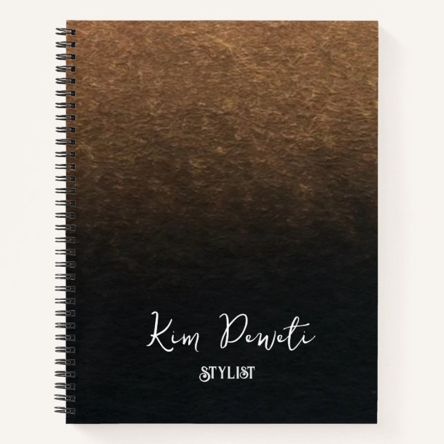 Bronze and black ombre custom name notebook (Front)